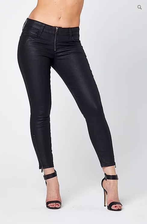 Coated moto jeans hot sale
