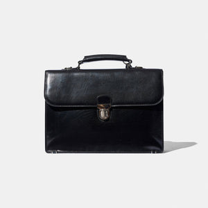 Baron - Small Briefcase BLACK LEATHER