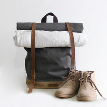 Load image into Gallery viewer, CF13 HANDMADE CANVAS LEATHER BACKPACK-Bags-Classic Fashion CF13-Classic fashion CF13
