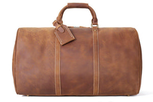 CF13 HANDMADE LARGE VINTAGE FULL GRAIN LEATHER TRAVEL BAG-Bags-Classic Fashion CF13-Classic fashion CF13