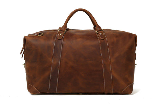 CF13 HANDCRAFTED VINTAGE STYLE TOP GRAIN CALFSKIN LEATHER TRAVEL BAG-Bags-Classic Fashion CF13-Classic fashion CF13