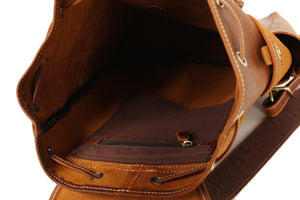 CF13 MEDIUM SIZE HANDMADE LEATHER BACKPACK-Bags-Classic Fashion CF13-Classic fashion CF13