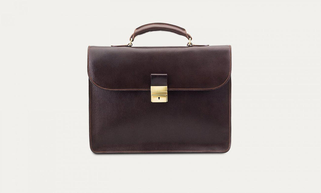 Baron Light Leather Briefcase-Bags-Classic fashion CF13-Brown-Classic fashion CF13