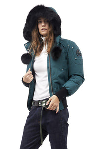 Moose Knuckles Debbie Bomber Jacket-Jackets-Classic fashion CF13-XS-Turquoise-Classic fashion CF13