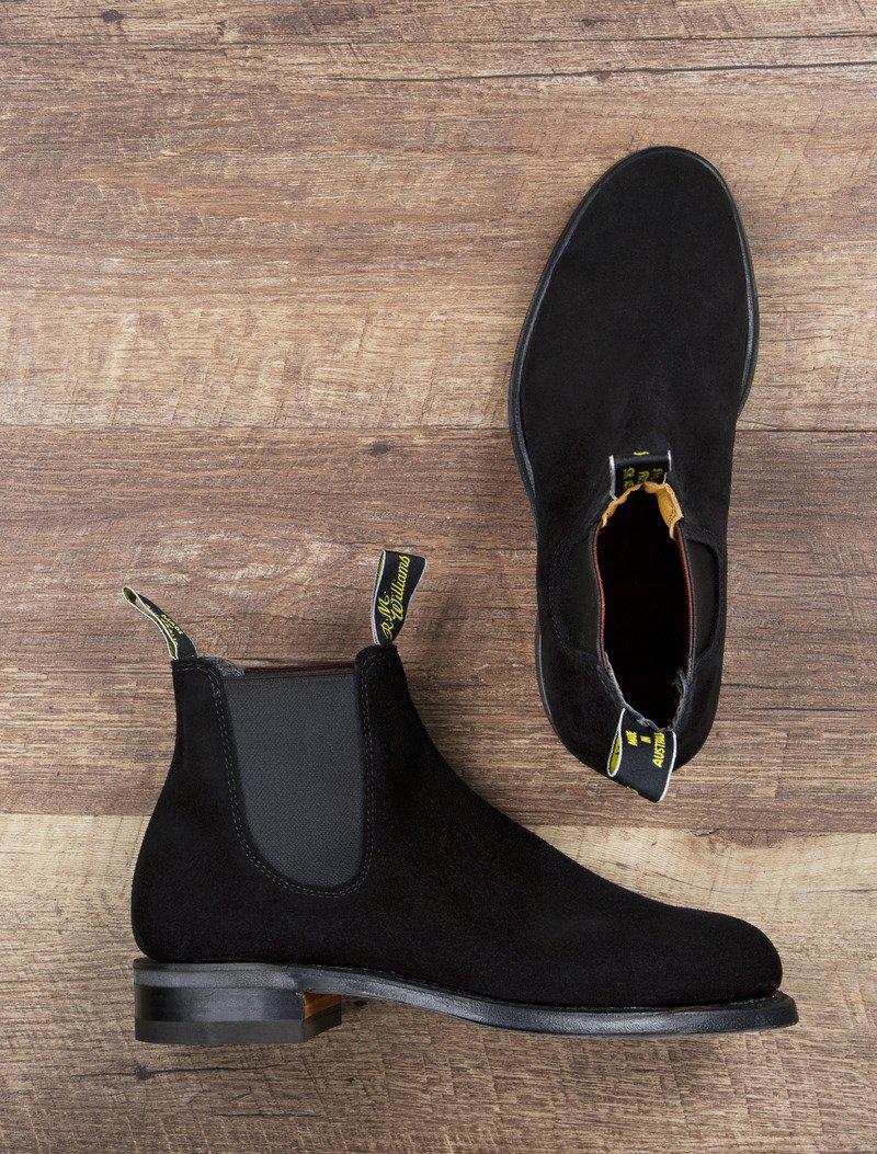 RM Williams Wentworth Suede Shoes-Shoes-Classic fashion CF13-40-Black-Classic fashion CF13